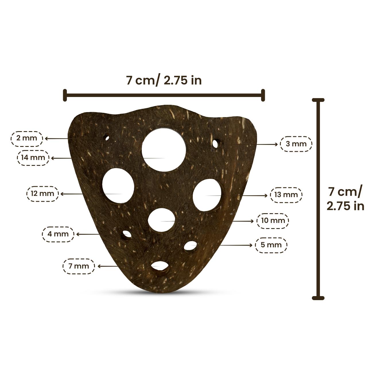 Herb Stripper Tool – Coconut Shell, 9 Hole Leaf Stripper