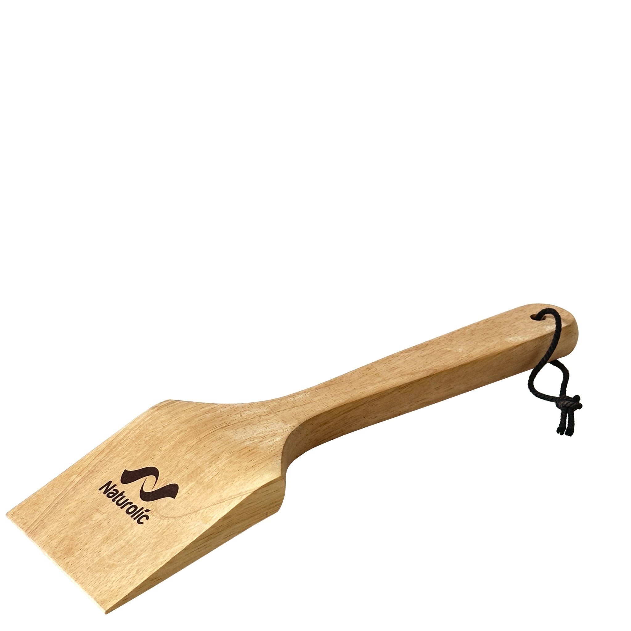 Wooden Grill Scraper 14” – Bristle-Free BBQ Grate Cleaner made from durable rubber wood with an ergonomic design.