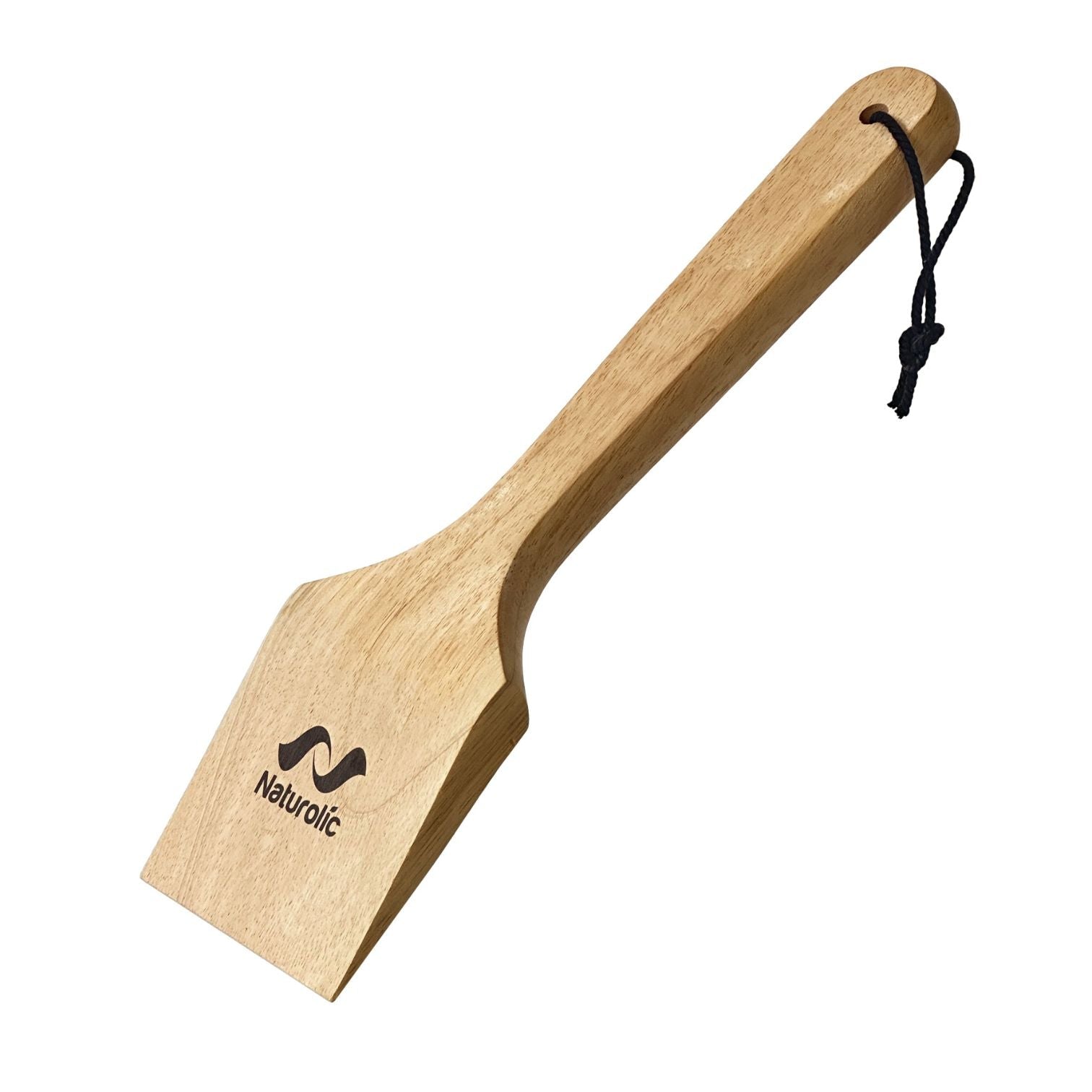 Wooden Grill Scraper 14" – Bristle-Free BBQ Grate Cleaner made from durable rubber wood with ergonomic design.